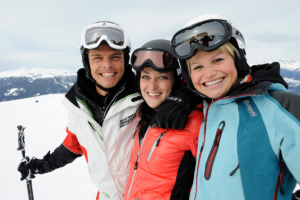 Skifahren am Kronplatz im Pustertal in Südtirol